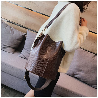 Crocodile Crossbody Bag Women Designer Luxury Bucket Bag