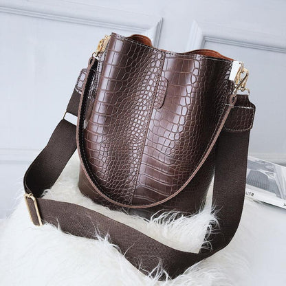 Crocodile Crossbody Bag Women Designer Luxury Bucket Bag