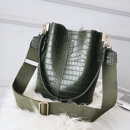 Crocodile Crossbody Bag Women Designer Luxury Bucket Bag