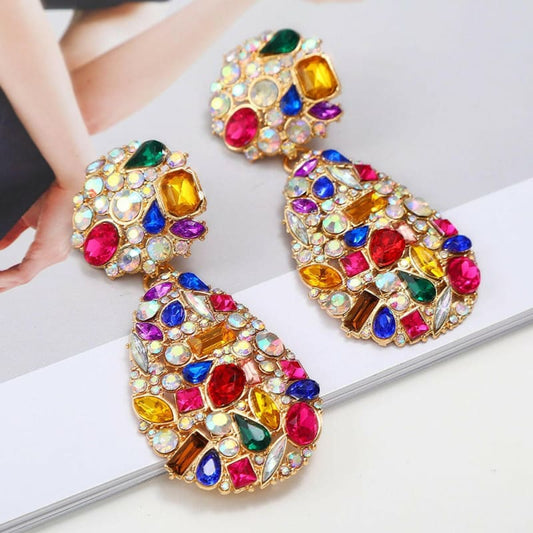 Crystal Pendant Drop Earrings in Multi Styles Multicolor