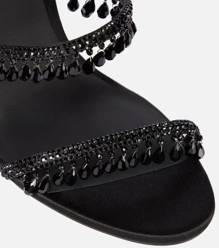 Snake Wrapped Rhinestone Tassel Open Toe Sandals - Pleasures and Sins   Pleasures and Sins