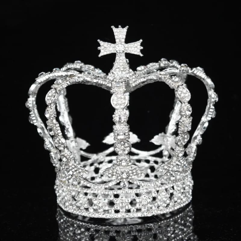 Couronne royale vintage en cristal Hommes/Femmes Coiffure de mariage