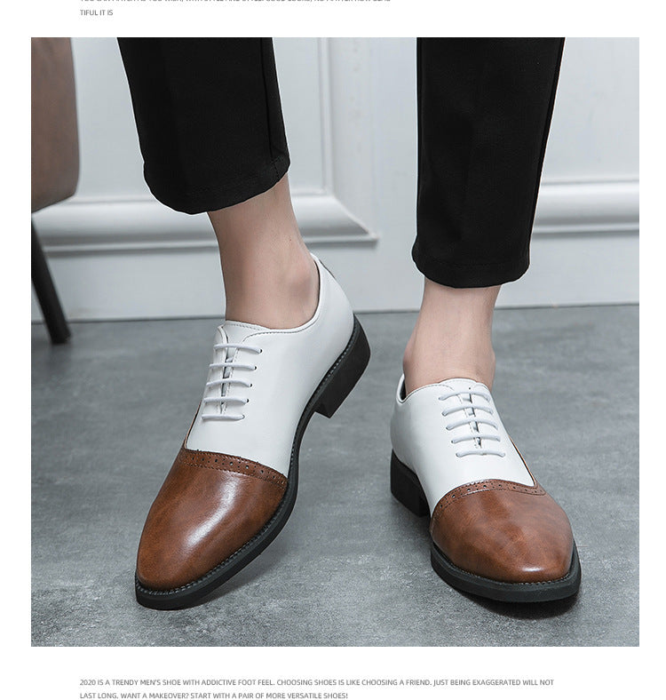 Men's Business Double Color Block Brogue Style Shoes - Pleasures and Sins   Pleasures and Sins