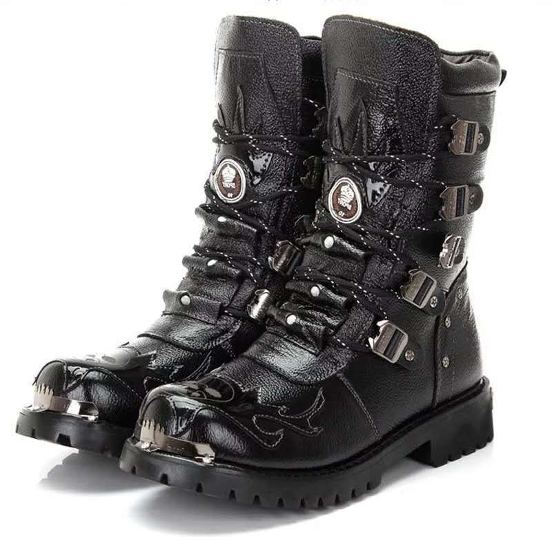 Bottes montantes polyvalentes pour hommes, style punk et gothique