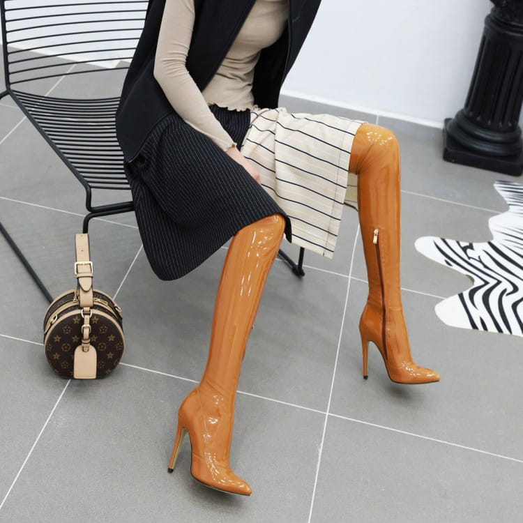 Over The Knee Boots Patent Leather High-heel Boots