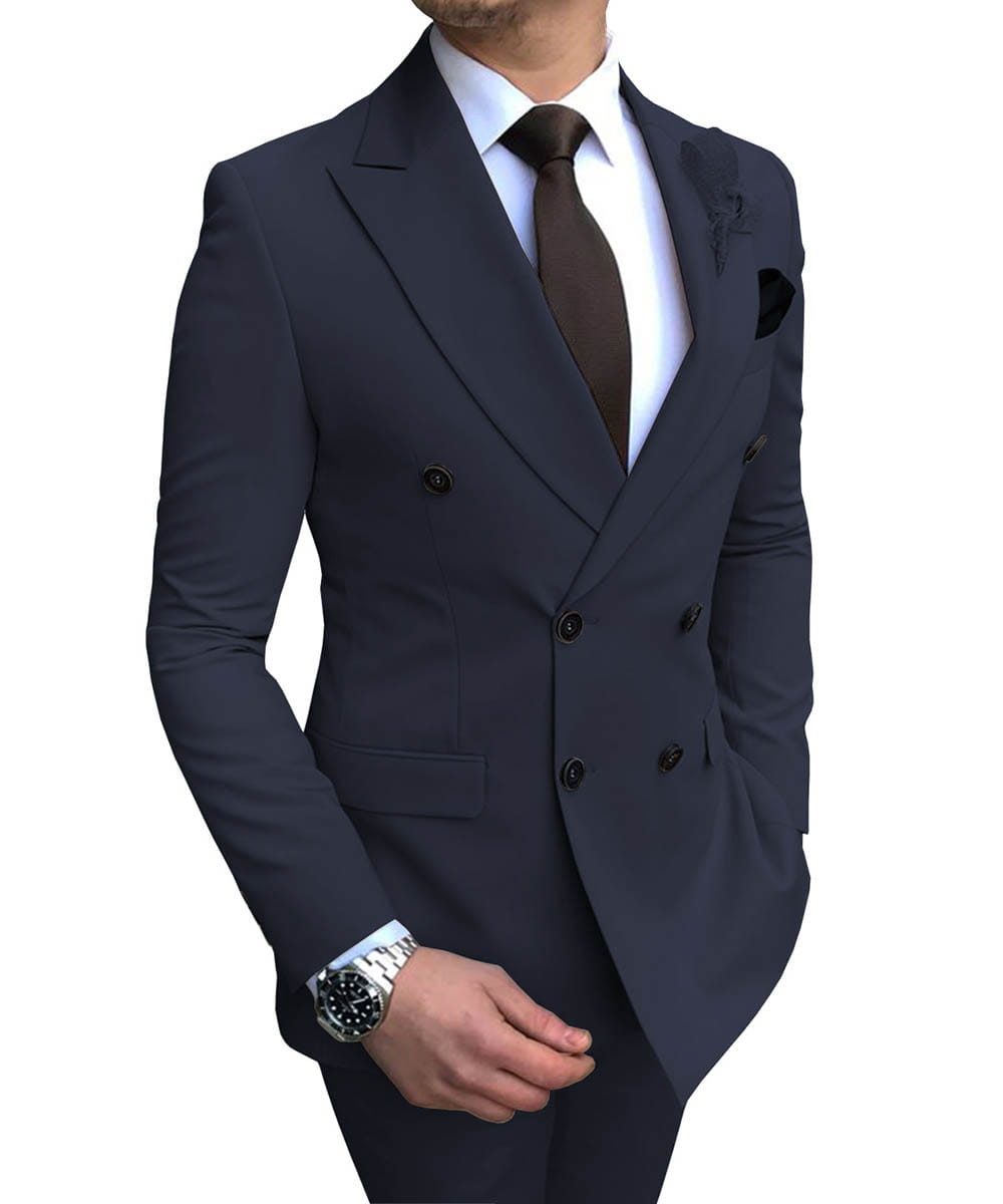 Double Breasted Wedding Groomsman Suit In 10 Colours