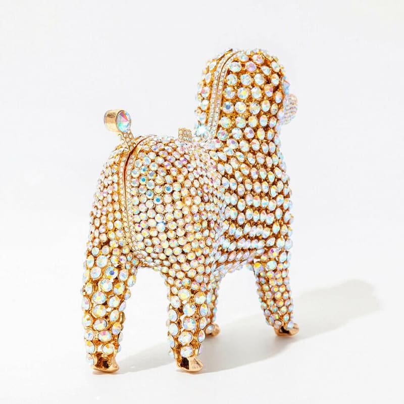 Designer Dog Shaped Crystal Evening Handbag Online