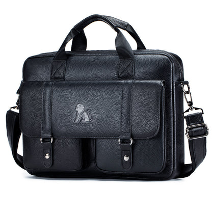 Men's Leather Briefcase Business Large Capacity Bag