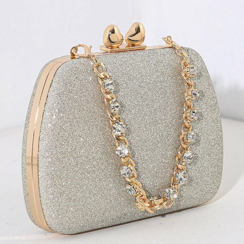 Diamond Chain Handheld Small Square Celebrity Clutchbag