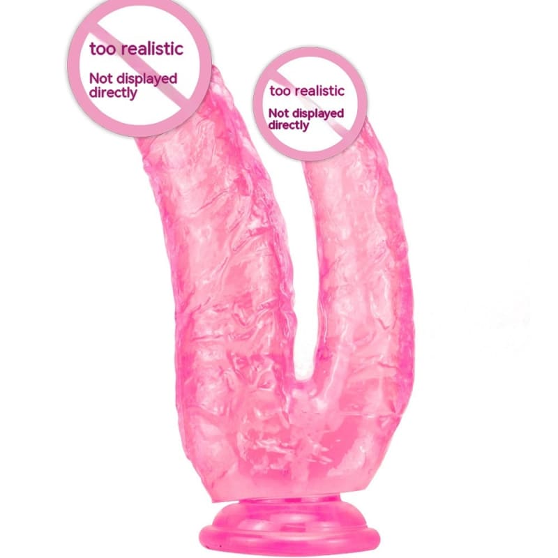 Double Headed Womens Pvc Butt Plug With Suction Cup - Pink