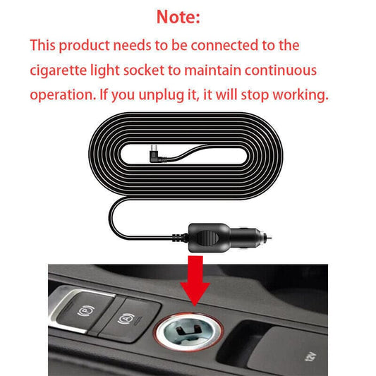 Car charger adapter with a long coiled cable designed to plug into a vehicle’s cigarette lighter socket.