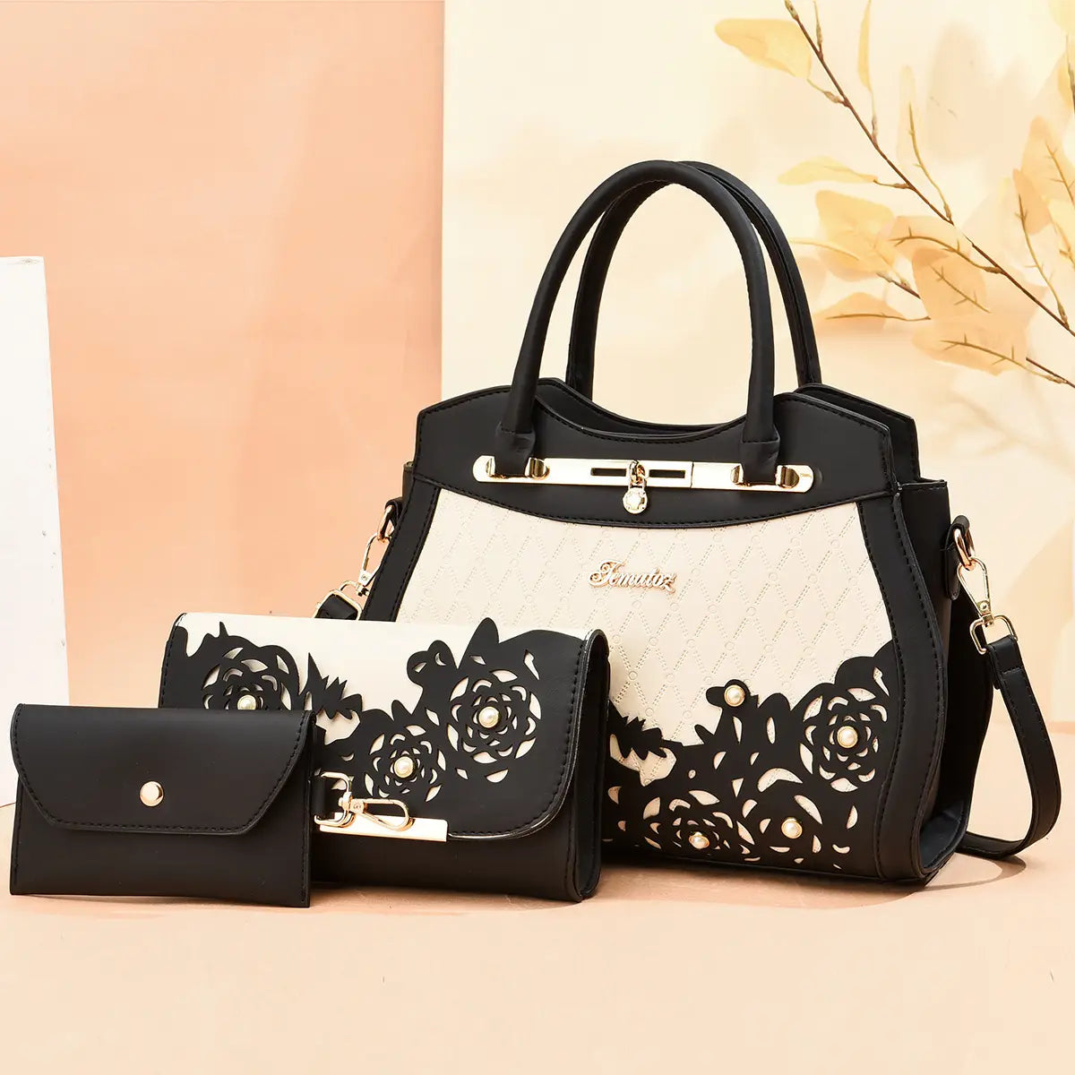 Three-piece Fashion Women’s Leather Handbag