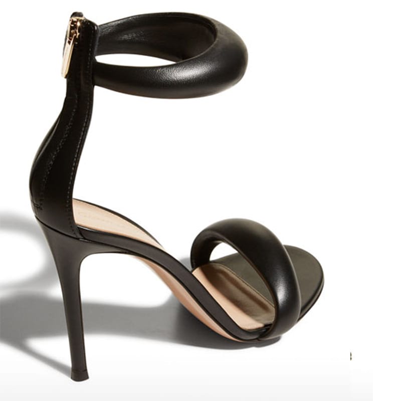 Ladies Zip Stiletto Heel Bubble Loop Oversized Sandals