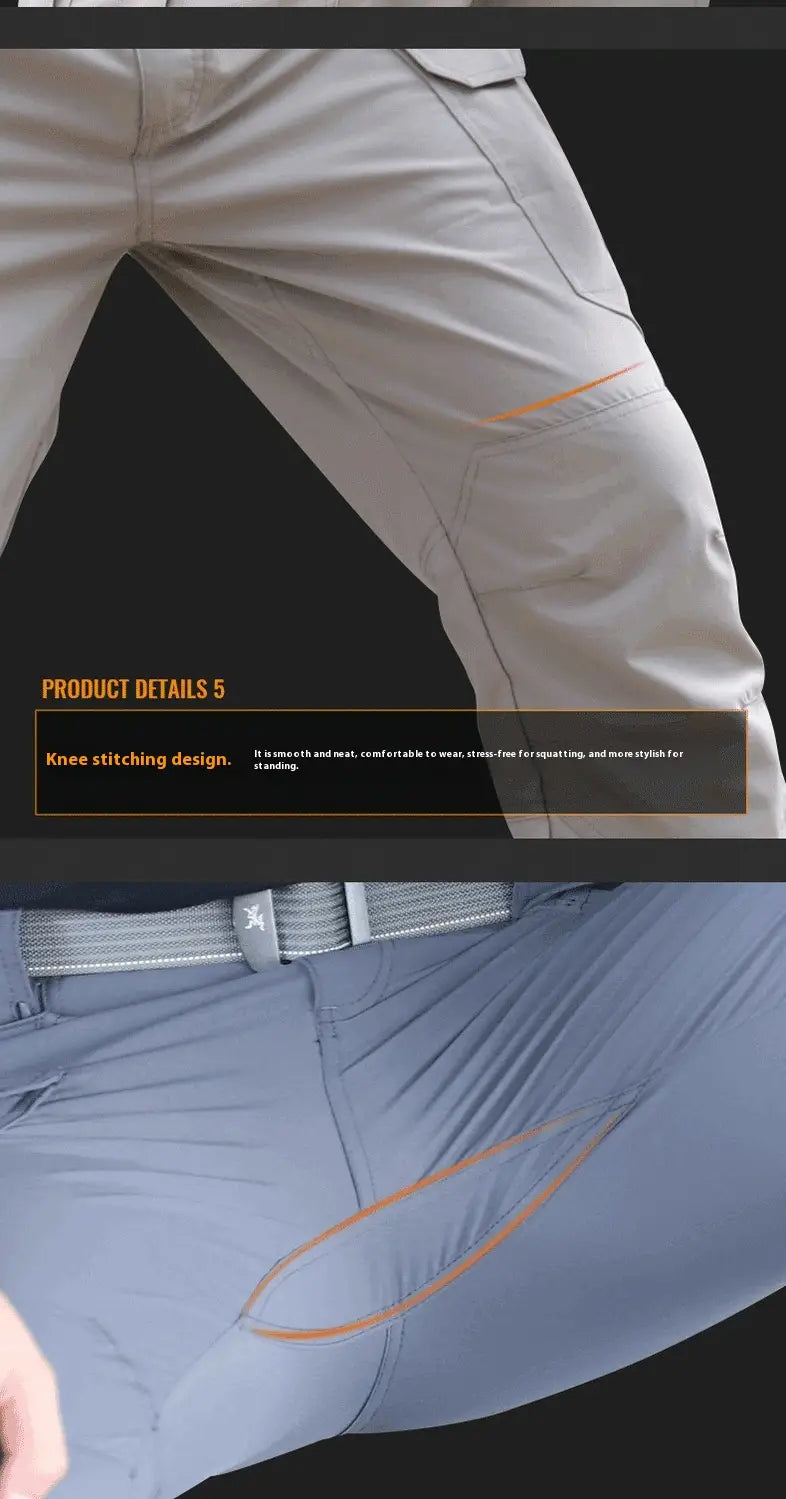 Mens Stretch Outdoor Work Trousers Breathable Quick-drying