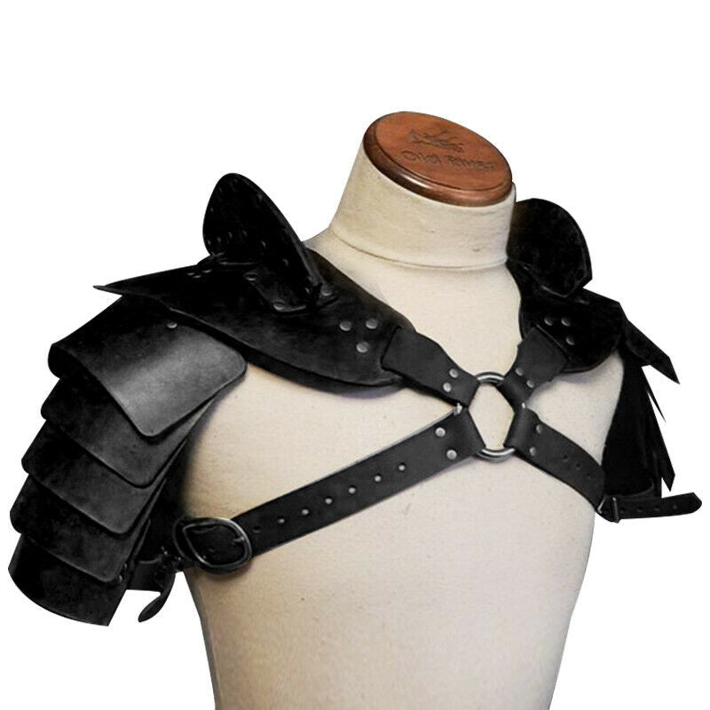 Armure d'épaule en cuir Pu Rivet de guerrier médiéval