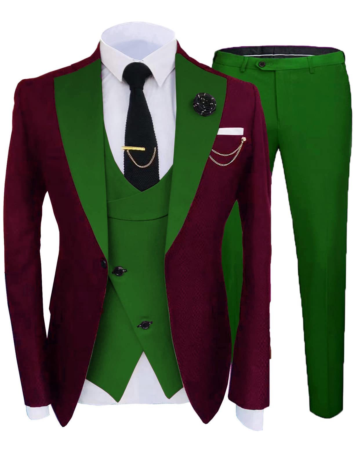 Men's Luxury Designer Three-piece Wedding Best Man Suit