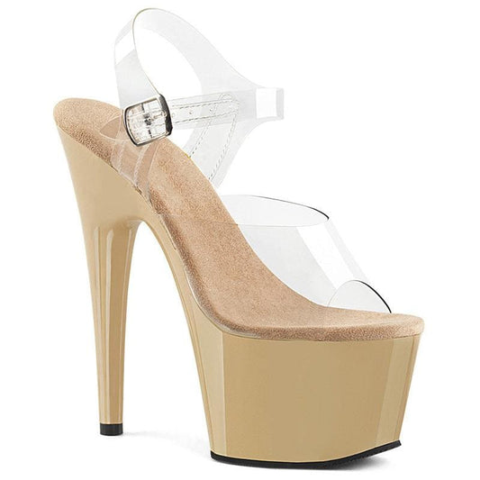 Elegant and Stylish Peep Toe Pole Dance Heels With Platform Base and a transparent Top With a Range Of heel Heights - Pleasures and Sins