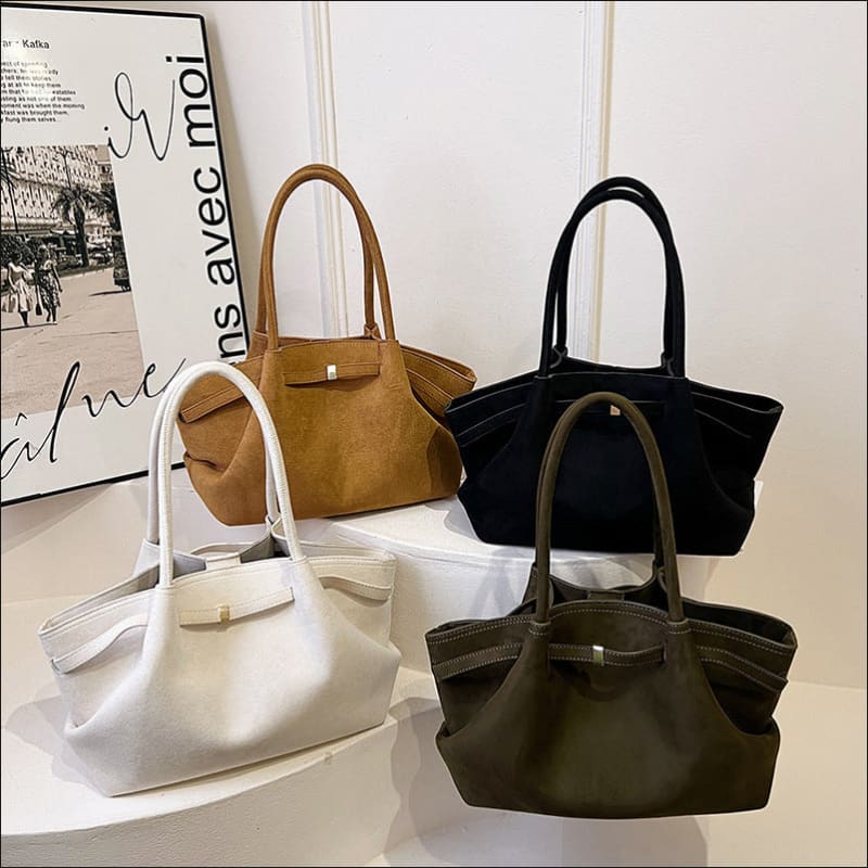 Elegant Suede Tote Bag with Impressive Large Capacity