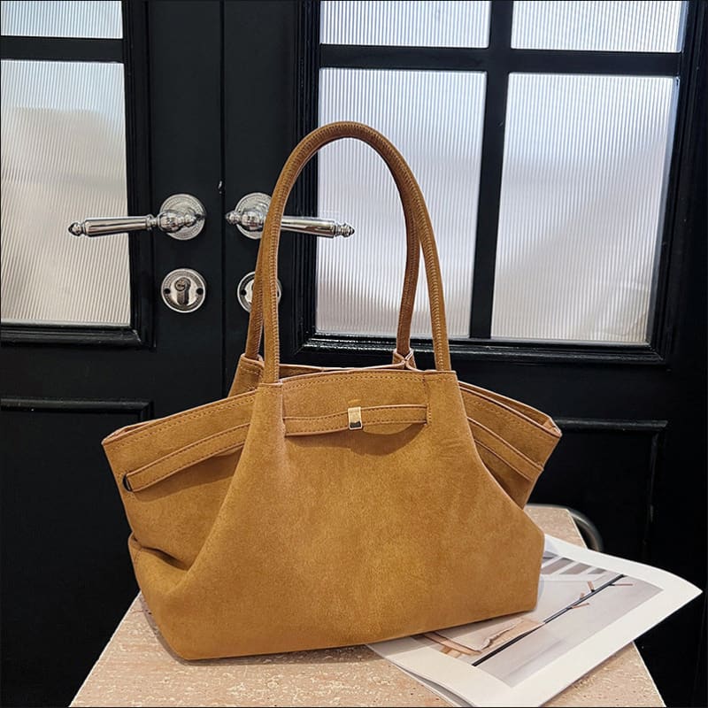 Elegant Suede Tote Bag with Impressive Large Capacity