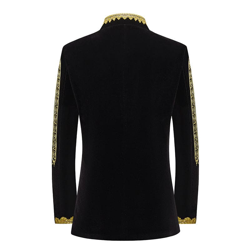 Embroidered Men’s Black and Gold Indian Style Jacket