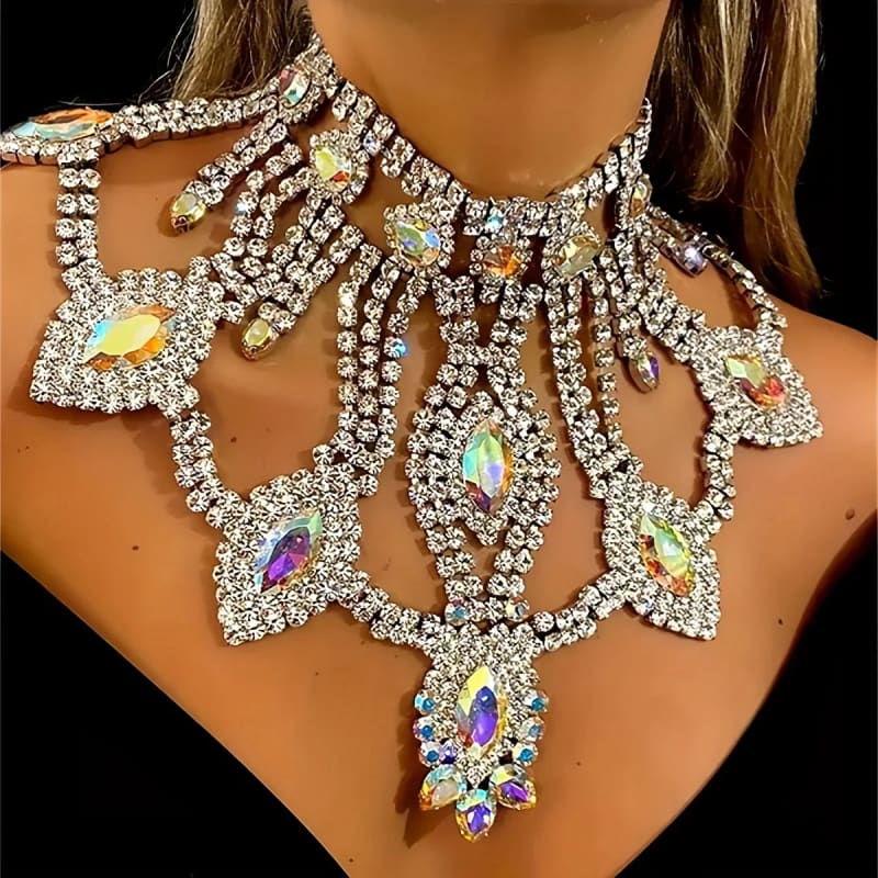 Cristal exagéré Large Bijoux de luxe en strass pour femmes