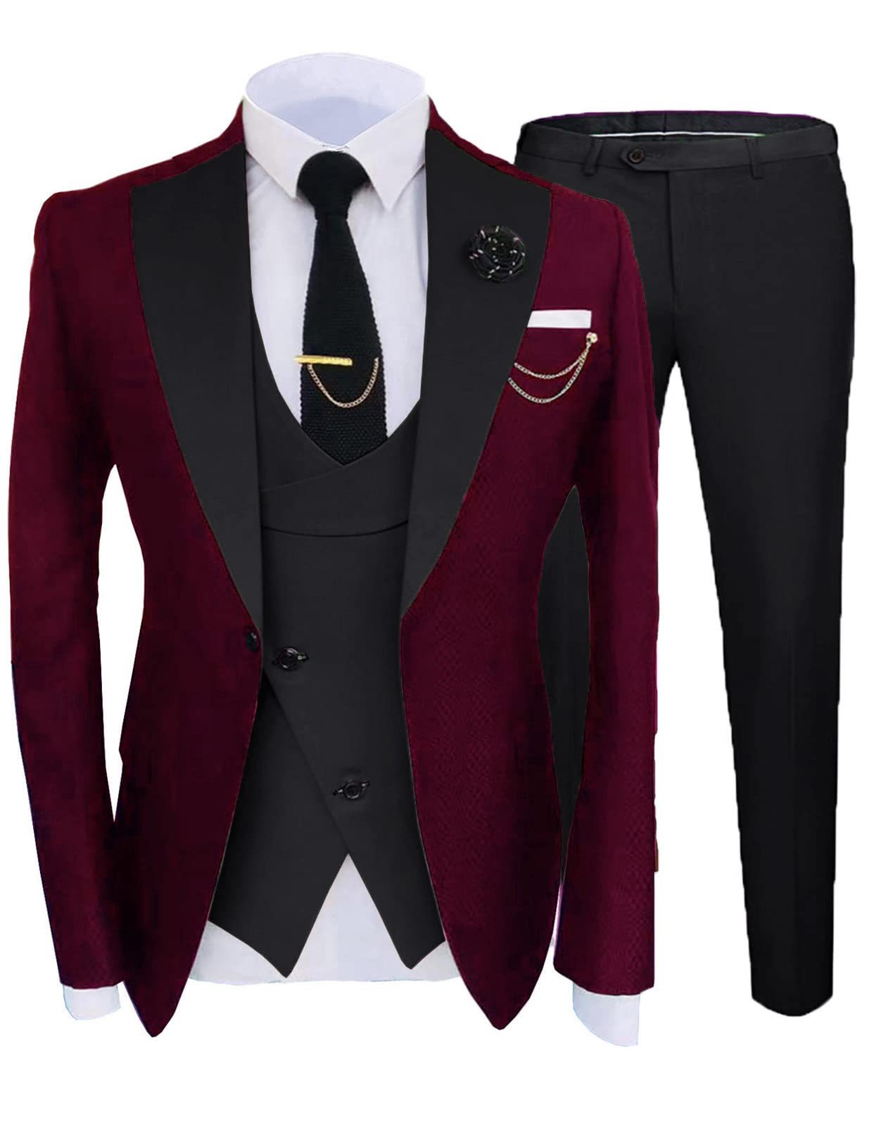 Men's Luxury Designer Three-piece Wedding Best Man Suit