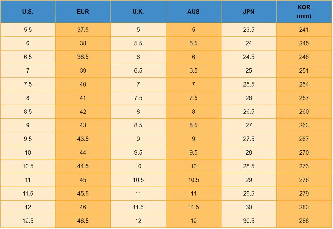 Conversion chart for Men’s British Style Retro Short Floral Pattern Boots shoe sizes.