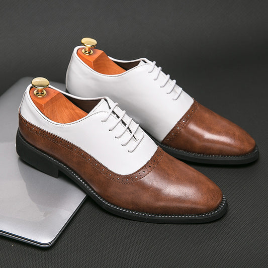 Men's Business Double Color Block Brogue Style Shoes - Pleasures and Sins   Pleasures and Sins