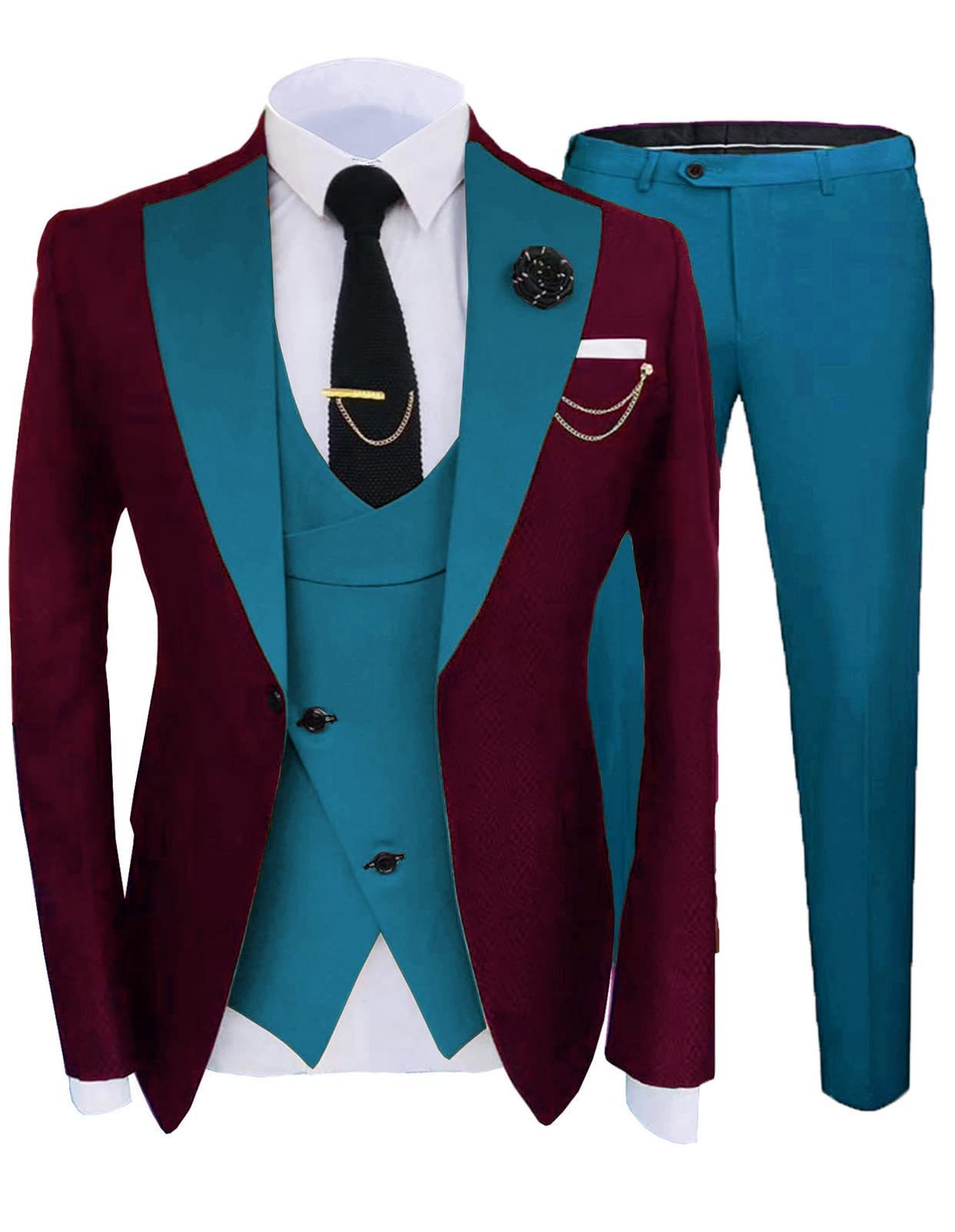 Men's Luxury Designer Three-piece Wedding Best Man Suit