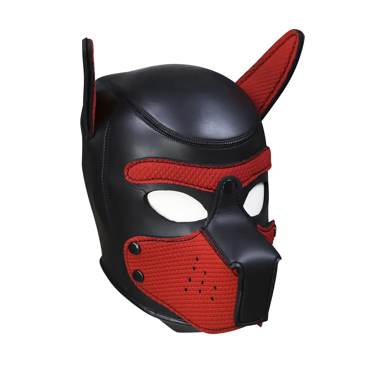 Masque de chiot fétichiste/bondage en caoutchouc noir