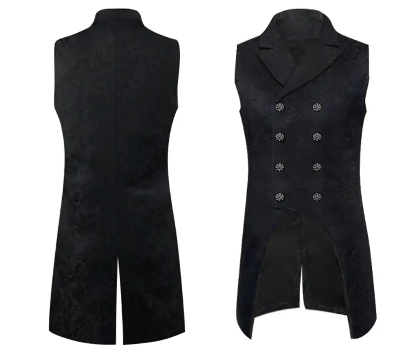 Men’s Gothic Steampunk Tuxedo Jacquard Double Breasted