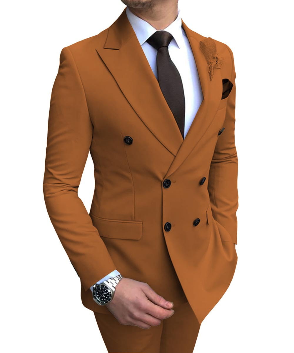 Double Breasted Wedding Groomsman Suit In 10 Colours