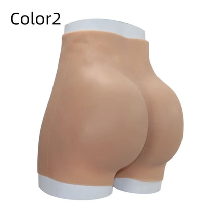 Flesh-colored padded undergarment or shapewear designed to enhance buttocks appearance.