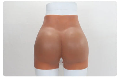 Mannequin lower body form displaying hips and thighs with a tan skin tone.