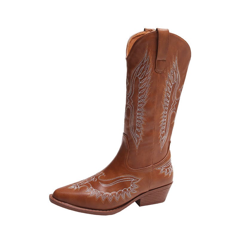 Fashion Embroidered Ladies Western Cowgirl Boots