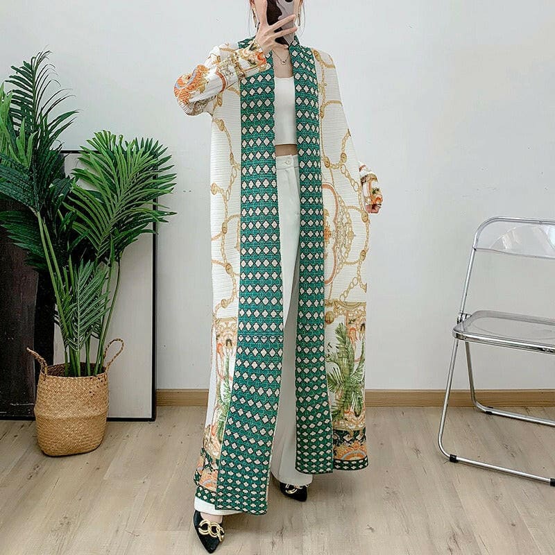 Fashionable Jacket Cape Printed Arab Robe for Elegance