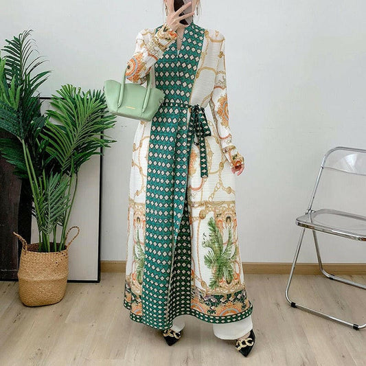 Fashionable Jacket Cape Printed Arab Robe for Elegance