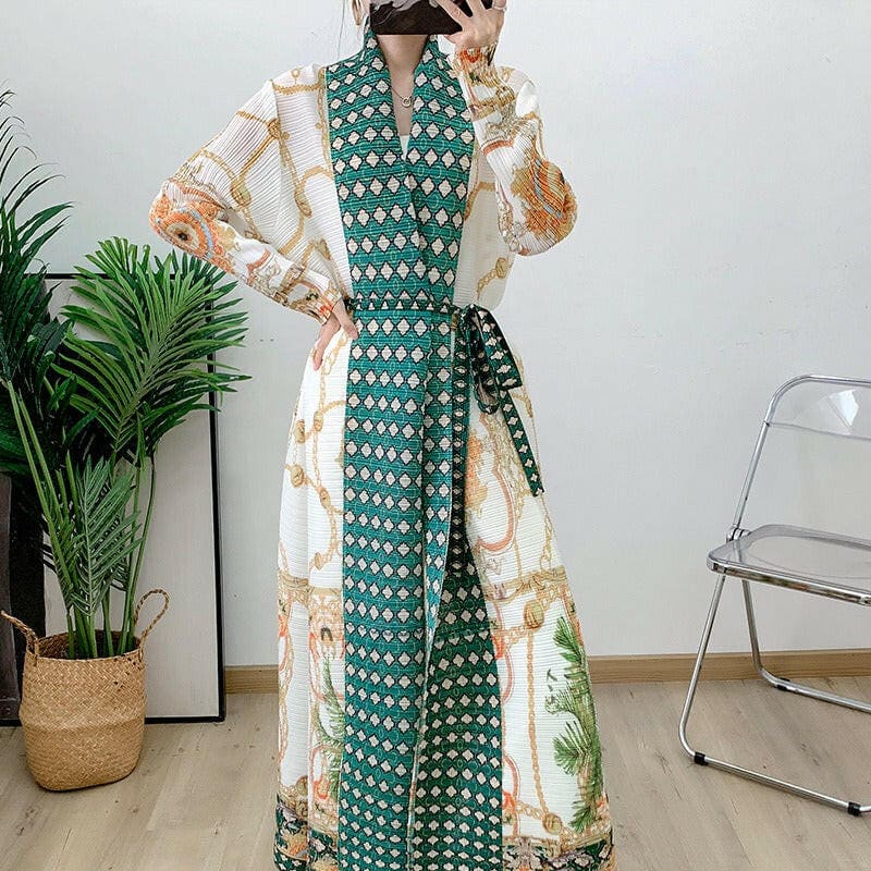 Fashionable Jacket Cape Printed Arab Robe for Elegance