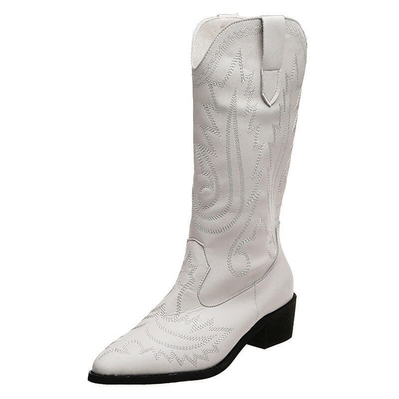 Faux Suede Embroidered Short Womens Western Boots