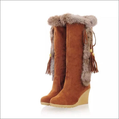 Faux Suede Wedge Boots for Chic Comfort This Season Brown