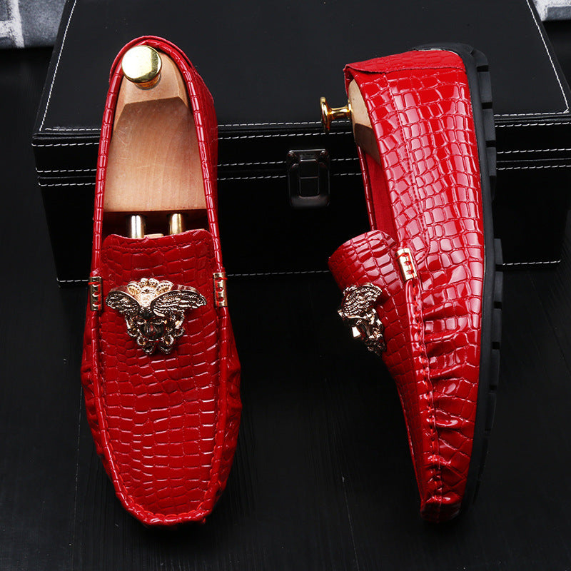 Men's Fashion crocodile Print Moccasins