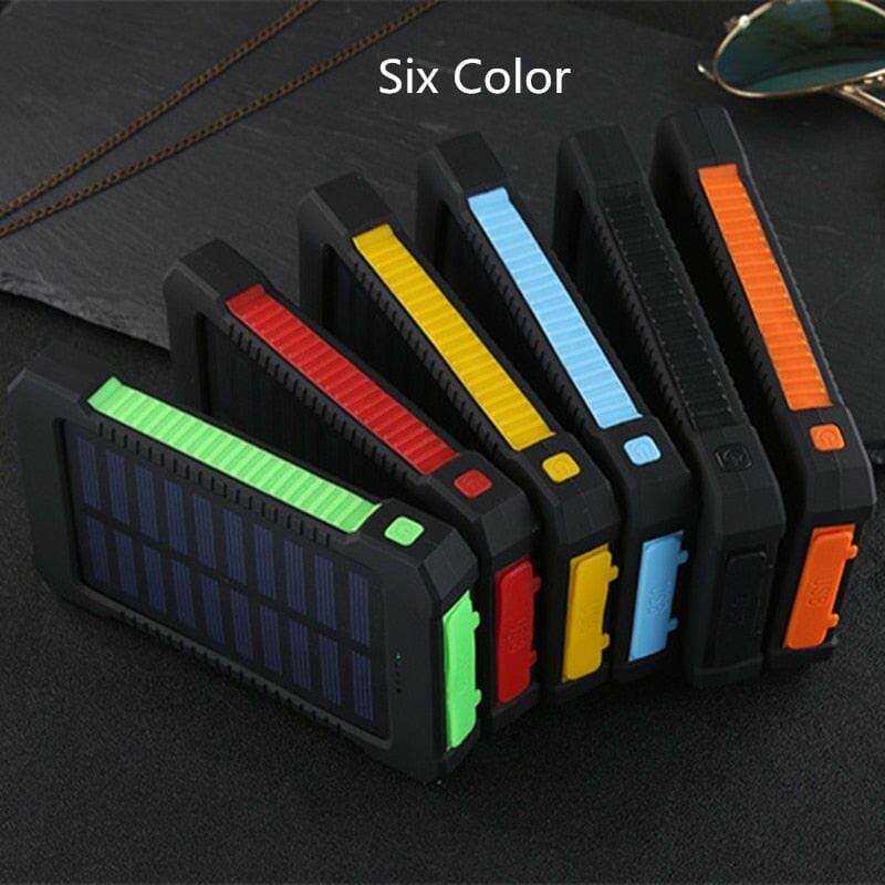 Smartphone LED Solar Power Bank Waterproof 2 USB