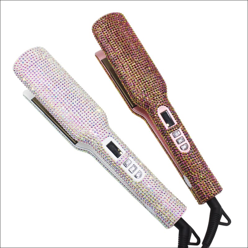 Glamshine Titanium Hair Straightener with Rhinestone Plates