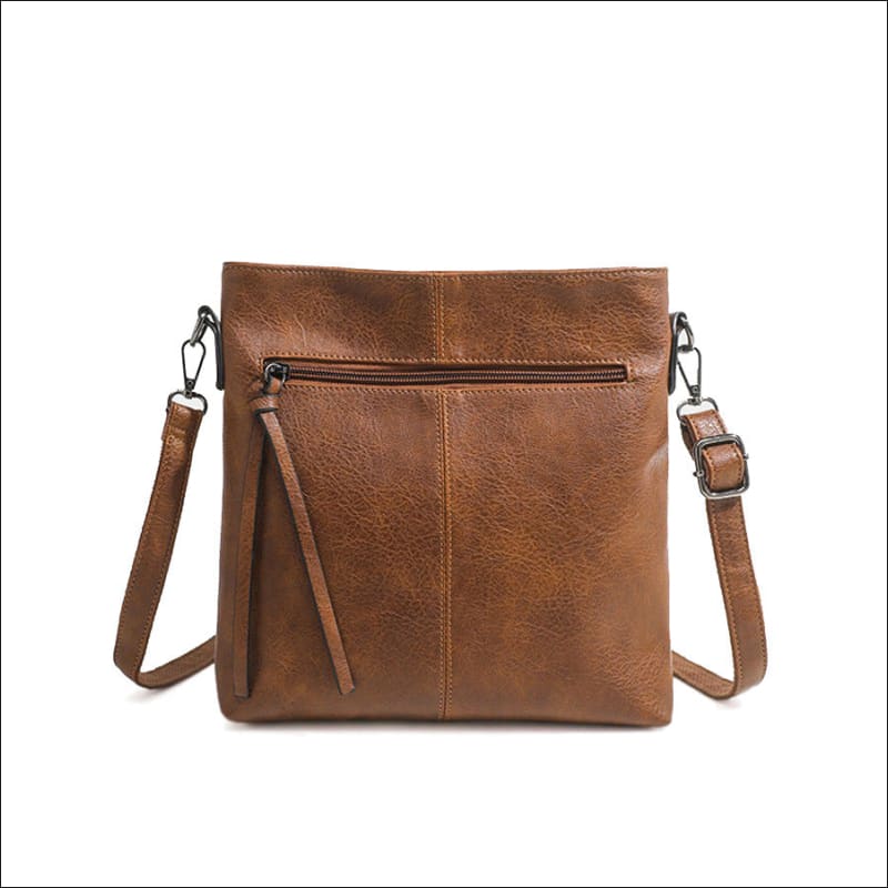 High-end Textured Artificial Leather Retro Bag Brown