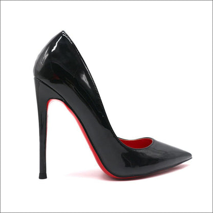 High Heel Black Shoes with Red Soles for Style Black 10CM