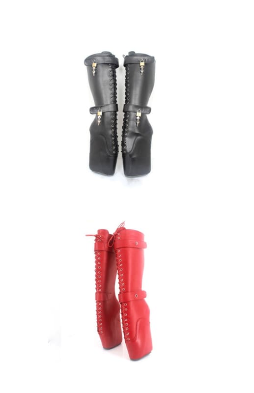 High Heel Plus Size Ballet Boots with Frontless Detail &