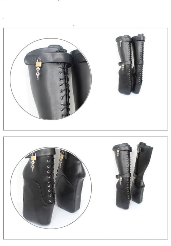 High Heel Plus Size Ballet Boots with Frontless Detail &