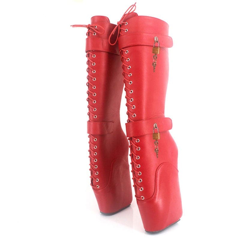 High Heel Plus Size Ballet Boots with Frontless Detail &