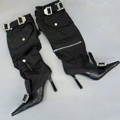 High Heel Pointed Toe Knee Length Women’s Boots