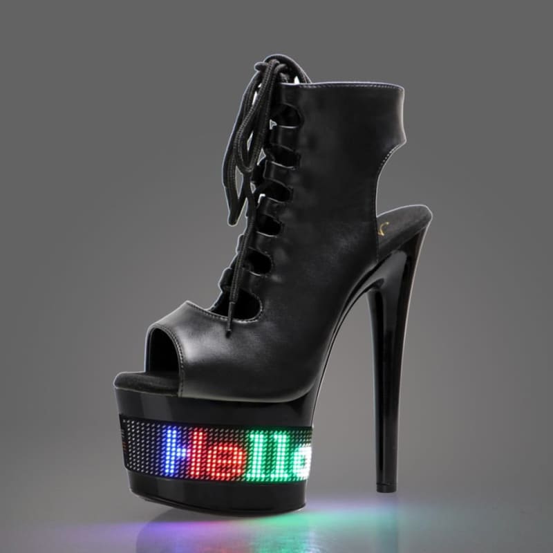 High Heel Stripper Pole Dancer Drag Queen LED Display Boots